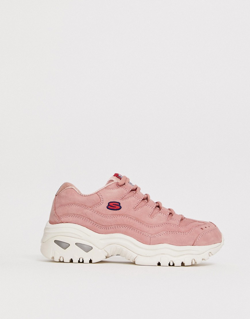 Skechers - Energy - Sneakers con righe ondulate in nabuk rosa