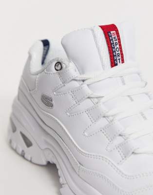 skechers energy skx chunky trainers in white