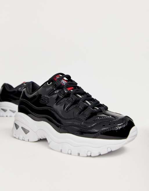 Skechers black cheap patent