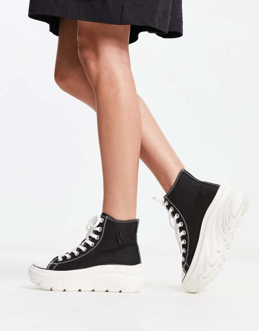 Skechers Funky Street high top trainers in black canvas