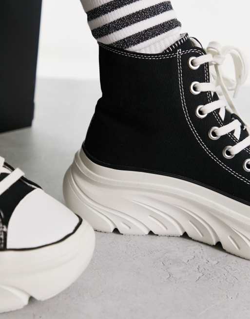 Skechers - Funky Street - Sorte high-top sneakers i lærred, 4 af 4