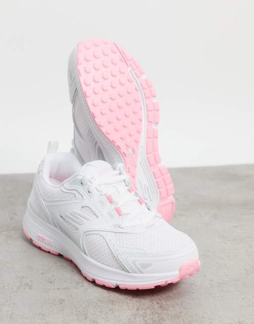 Skechers Go Run Consistent trainers in white and pink