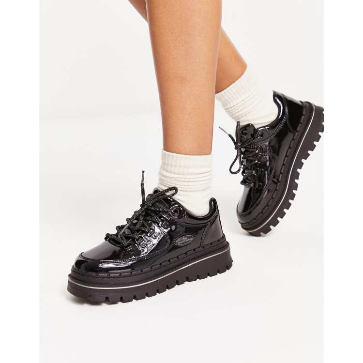 Jammers chunky sneakers patent black | ASOS