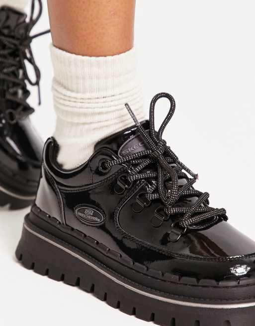 Onafhankelijkheid Salie uitrusting Skechers Jammers chunky sole sneakers in patent black | ASOS