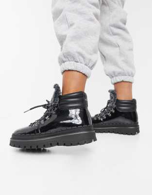 skechers black lace up boots