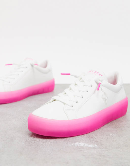 Pink and 2025 white skechers