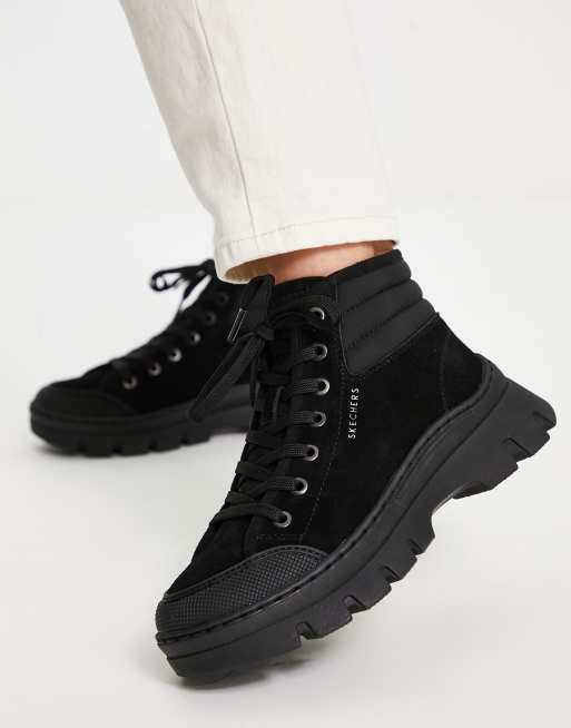 Skechers store boots black