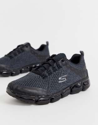 skechers skech 92 trainers in black