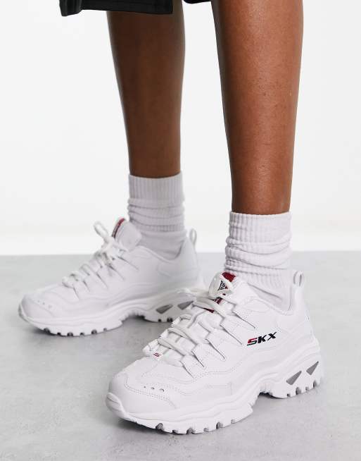 Skechers – SKX Energy – Białe skórzane buty sportowe