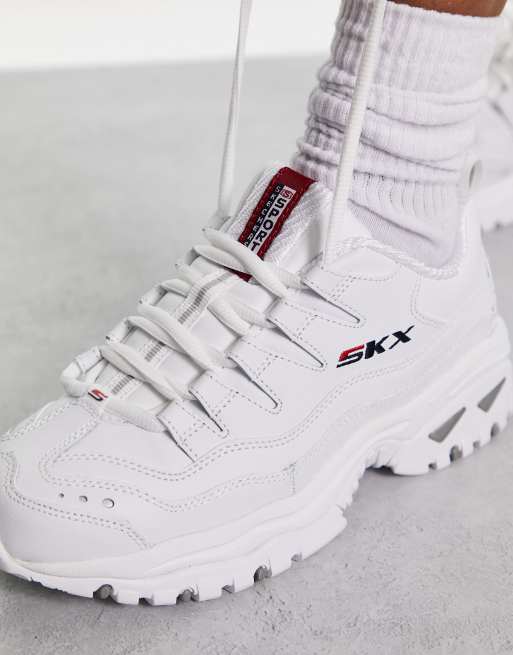 Skechers - SKX Energy - Sneakers in wit leer, 3 van 4