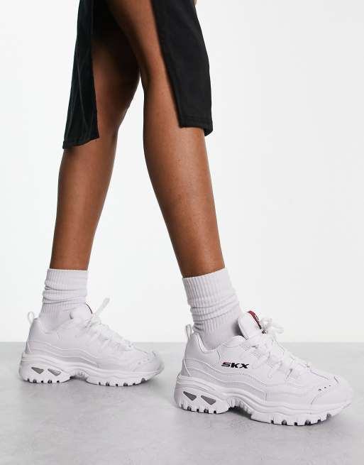 Skechers SKX Energy trainers in white leather