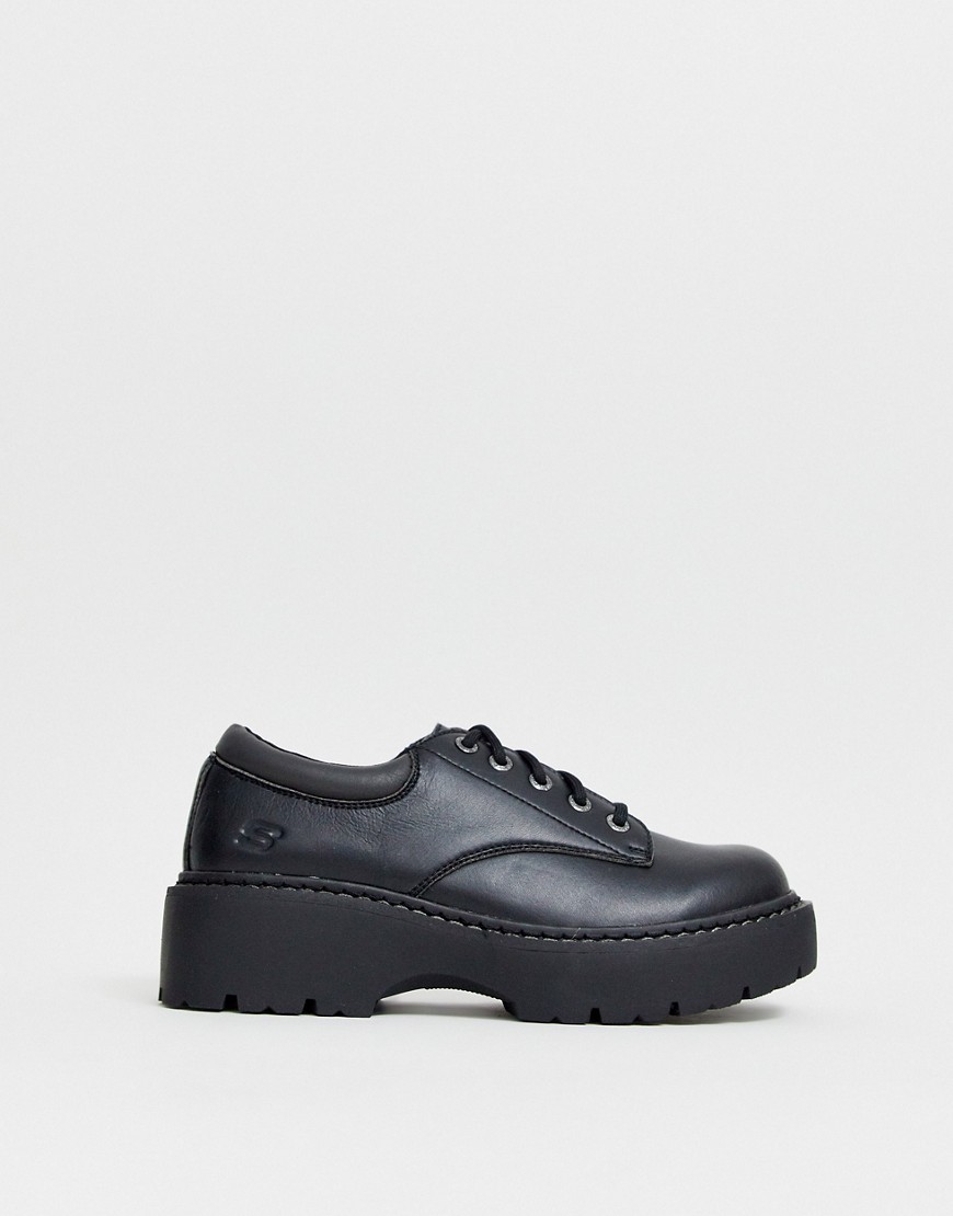 Skechers - Sorte 90'er sko med firkantet tå