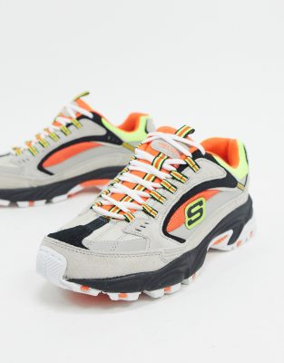 orange skechers sneakers