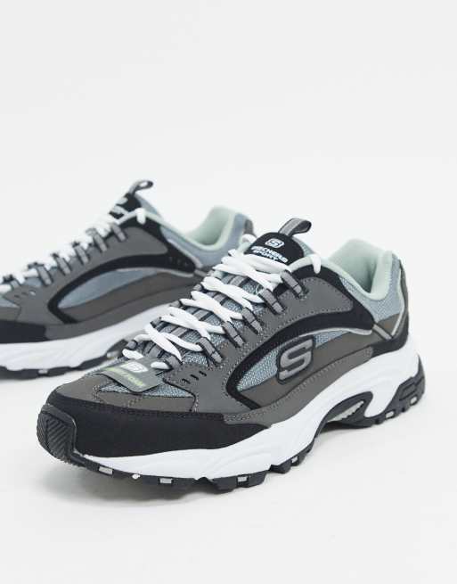 Skechers stamina cutback trainers in grey multi