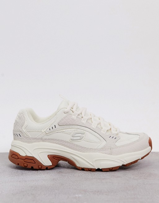Skechers Stamina trainers in off white