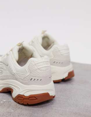 skechers stamina trainers in off white