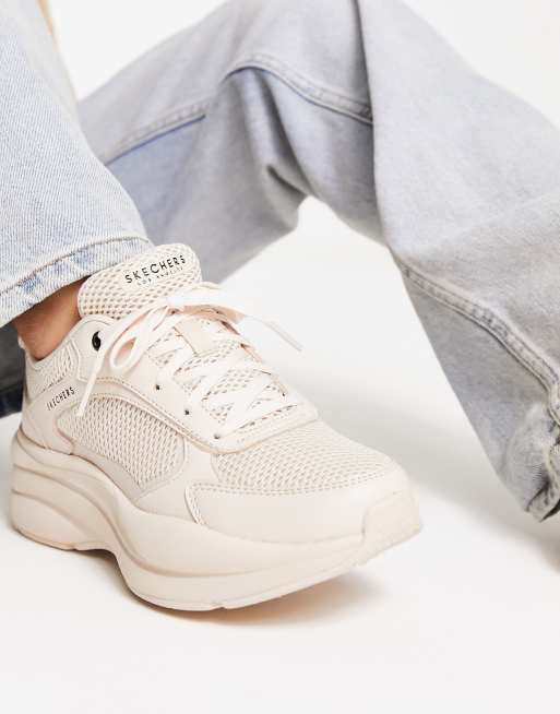 Skechers Street Twisterz mesh sneakers in beige | ASOS