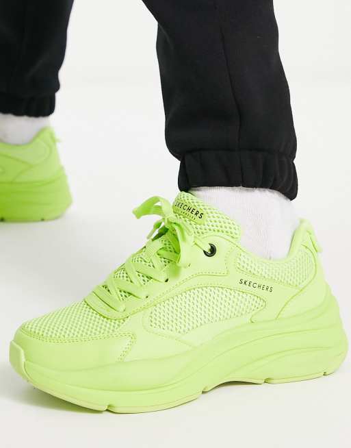 Skechers Street Twisterz sneakers in lime green