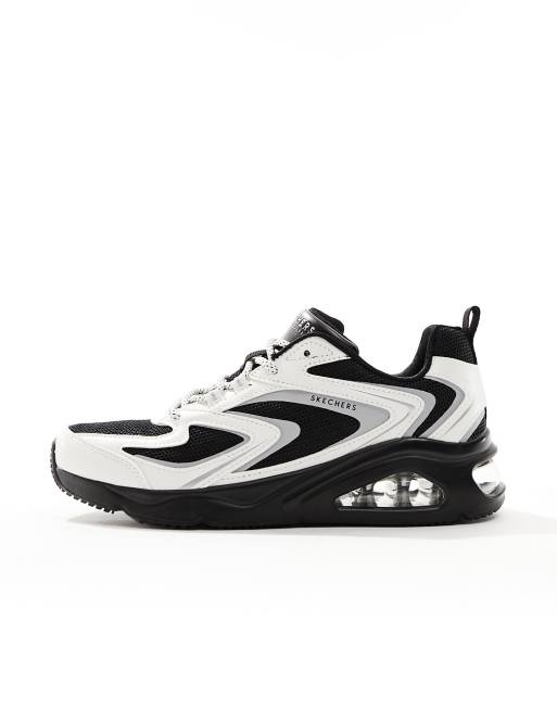 Skechers tres-air uno street fl-air trainer in black | ASOS