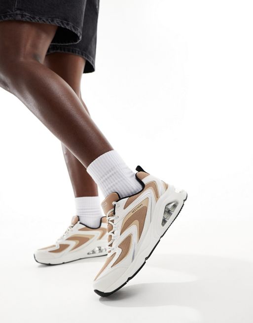 Skechers - Tres Uno Air - Gyldenbrune sneakers i mesh