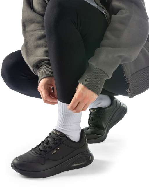 Skechers Uno lite lite work trainers in black