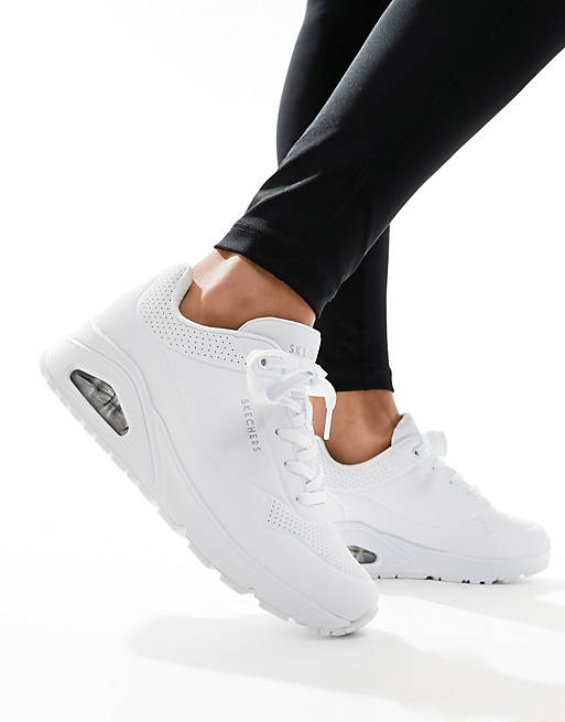 Skechers Uno Stand On Air Sports Shoes in White | ASOS