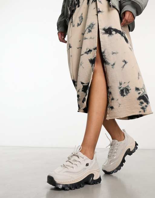 Skechers x Doja Cat Hi-Ryze chunky sneakers in beige | ASOS