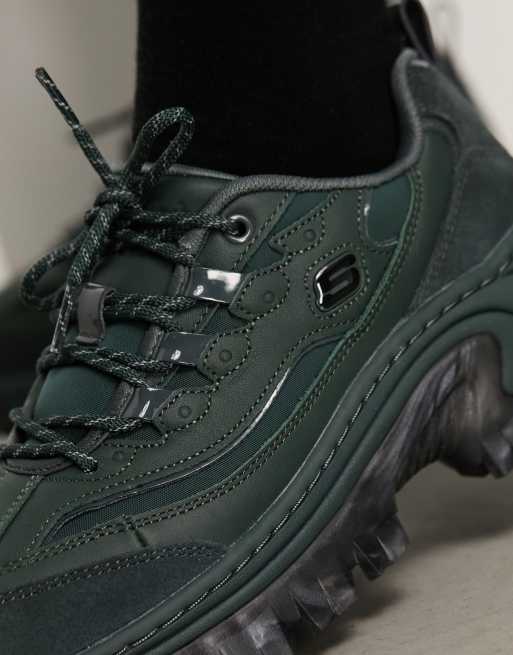 Black chunky skechers clearance