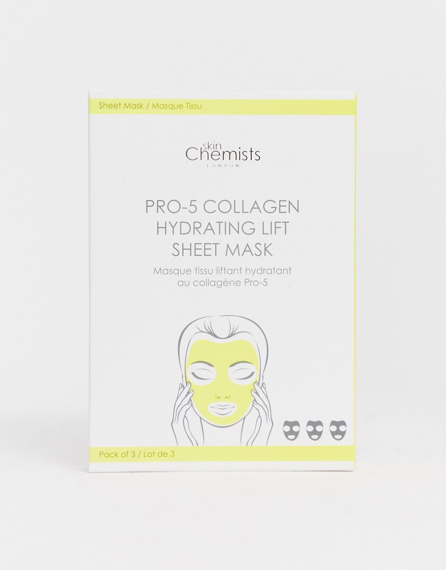 Skin Chemists pro- 5 collagen hydrating lift sheet mask – Ansiktsmask-Genomskinlig