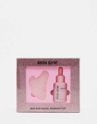 Skin Gym - Kit de massage pour le visage avec gua sha au quartz rose et huile visage Signature-Pas de couleur