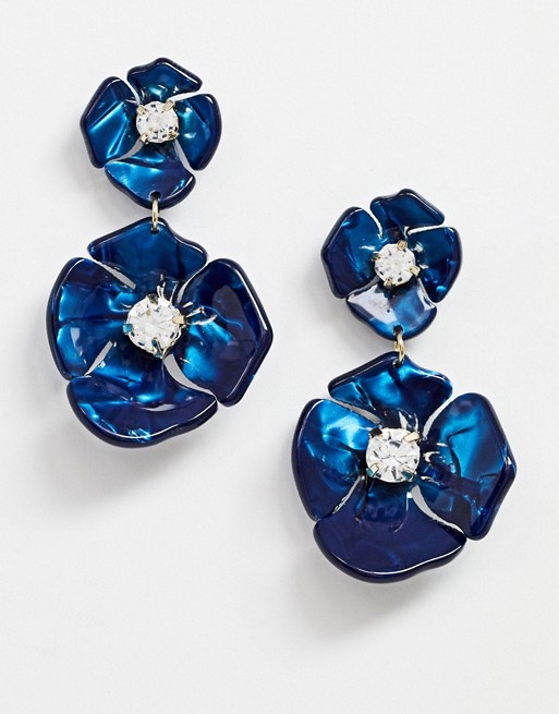 Skinny Dip Blue Flower Earrings