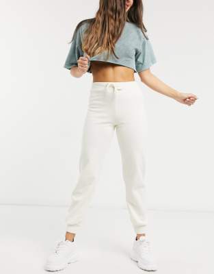 cream skinny joggers