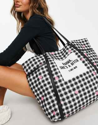 Skinnydip Skinny Dip Karma Ditsy Floral Oversized Tote Bag In