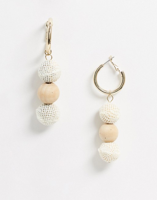 Skinny Dip knitted drop earrings in yellow and gold