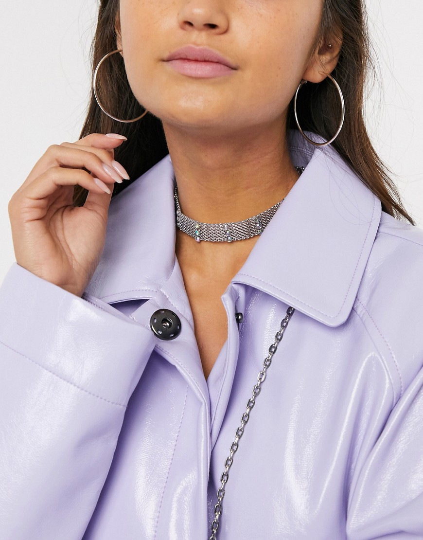 Skinny Dip – Silverfärgat, utsmyckat halsband i choker-modell