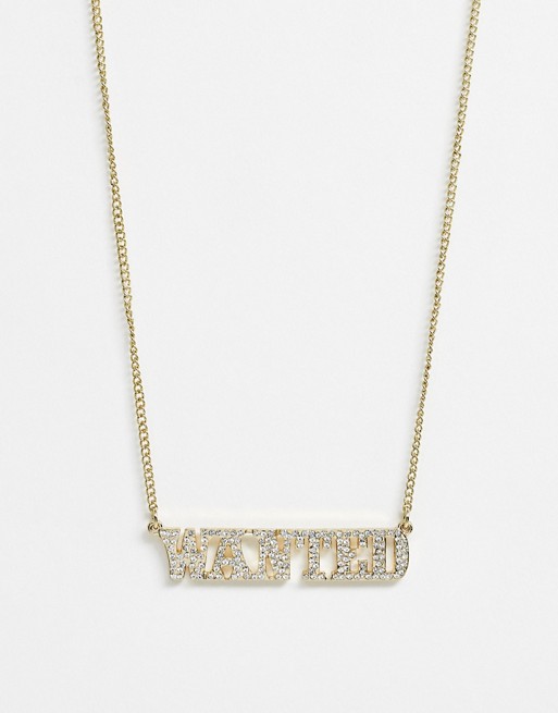 Skinny Dip Wanted Necklace In Gold