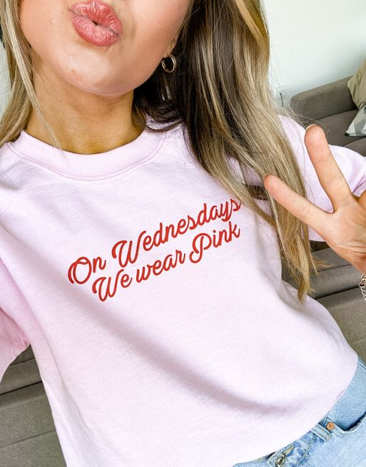 Skinnydip London X Mean Girls Relaxed Sweatshirt With Wednesday Print-pink