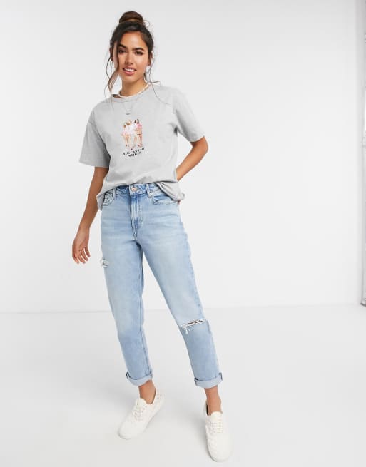 Skinny Dip X Mean Girls Oversized T-Shirt In Grey | Asos