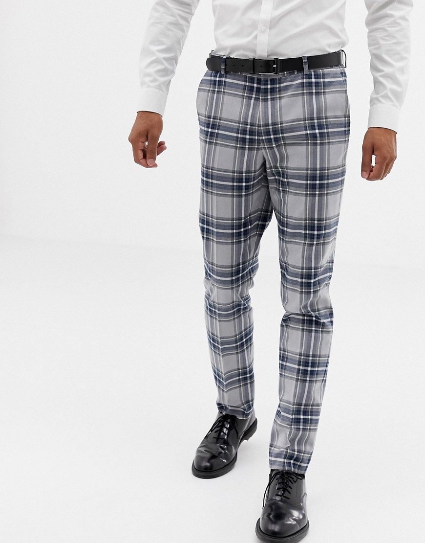Skinny habitbukser i grå med oversized tern fra ASOS DESIGN