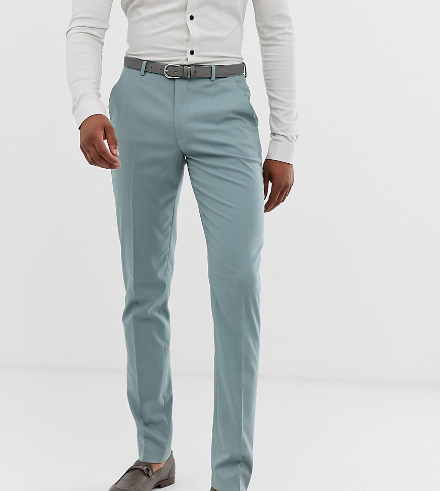 Skinny habitbukser i pastelblå fra ASOS DESIGN Tall