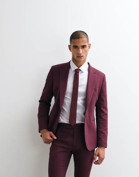 Skinny habitjakke i bordeaux fra ASOS DESIGN - view 1