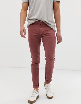Skinny jeans i støvet pink fra ASOS DESIGN