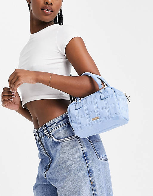 Skinnydip Alice check quilted cross body bag in blue | ASOS
