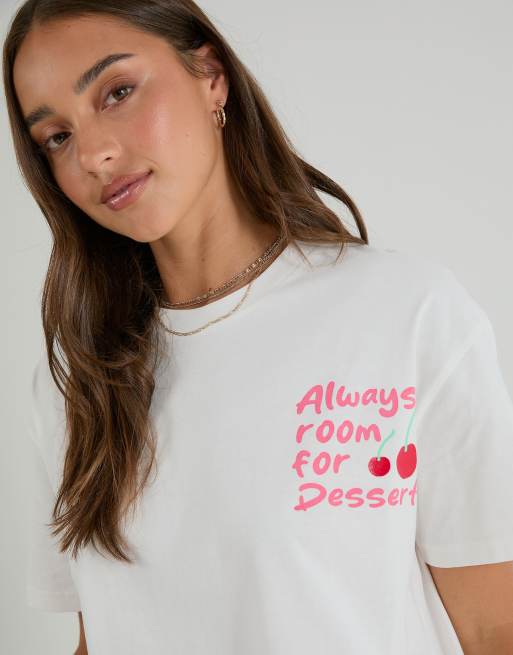 Skinnydip Always room for dessert t-shirt in white, 3 of 4