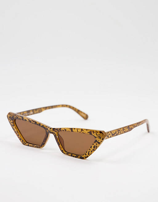 Skinnydip angled cat eye sunglasses in tortoiseshell