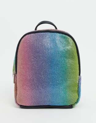 Skinnydip backpack in rainbow embellished stones | ASOS