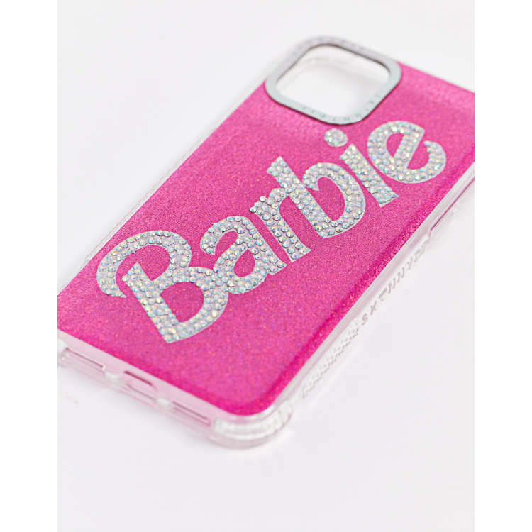 Skinnydip Barbie iPhone case in pink glitter ASOS