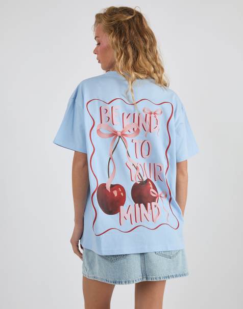 Skinnydip Be kind to your mind t-shirt in blue - view 1