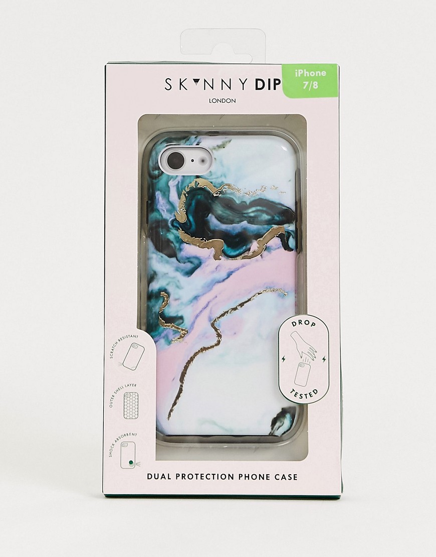 Skinnydip - Beschermende iPhone-hoes in gekleurde marmerprint-Multi