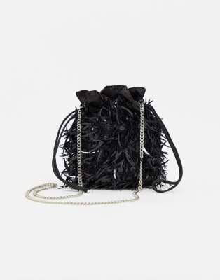 black feather bag